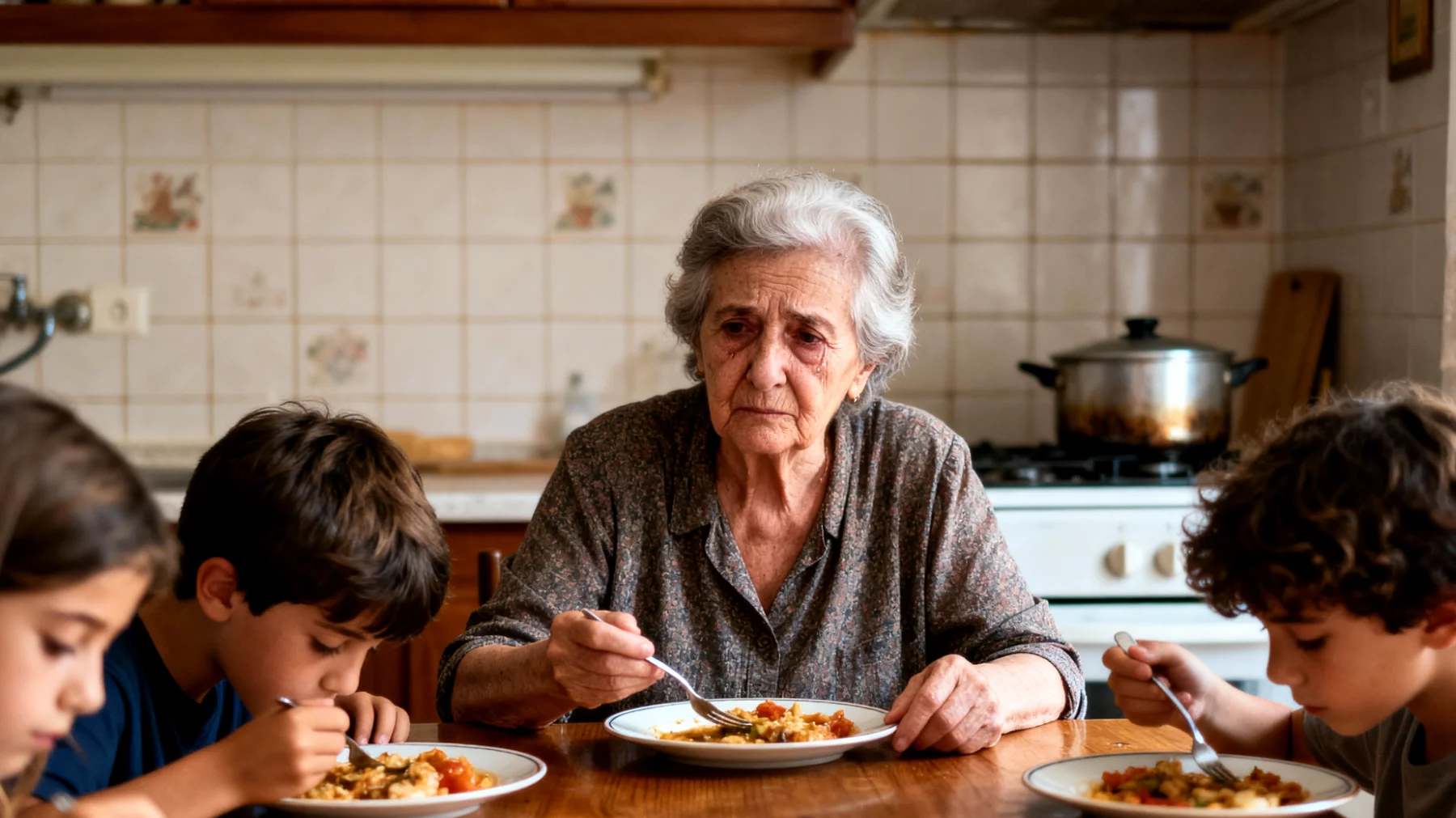 Una nonna che accudisce regolarmente i nipoti bambini fatica a instaurare con loro un dialogo affettivo profondo, limitandosi principalmente alle cure pratiche (pasti, igiene, compiti) senza riuscire a comunicare emozioni, raccontare storie personali o creare momenti di intimità emotiva che rafforzino il legame affettivo."