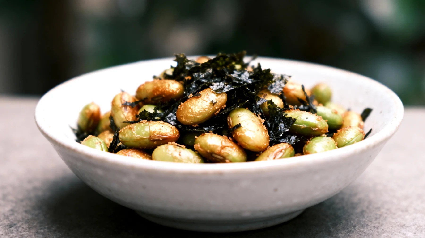 Edamame tostati con alghe nori"