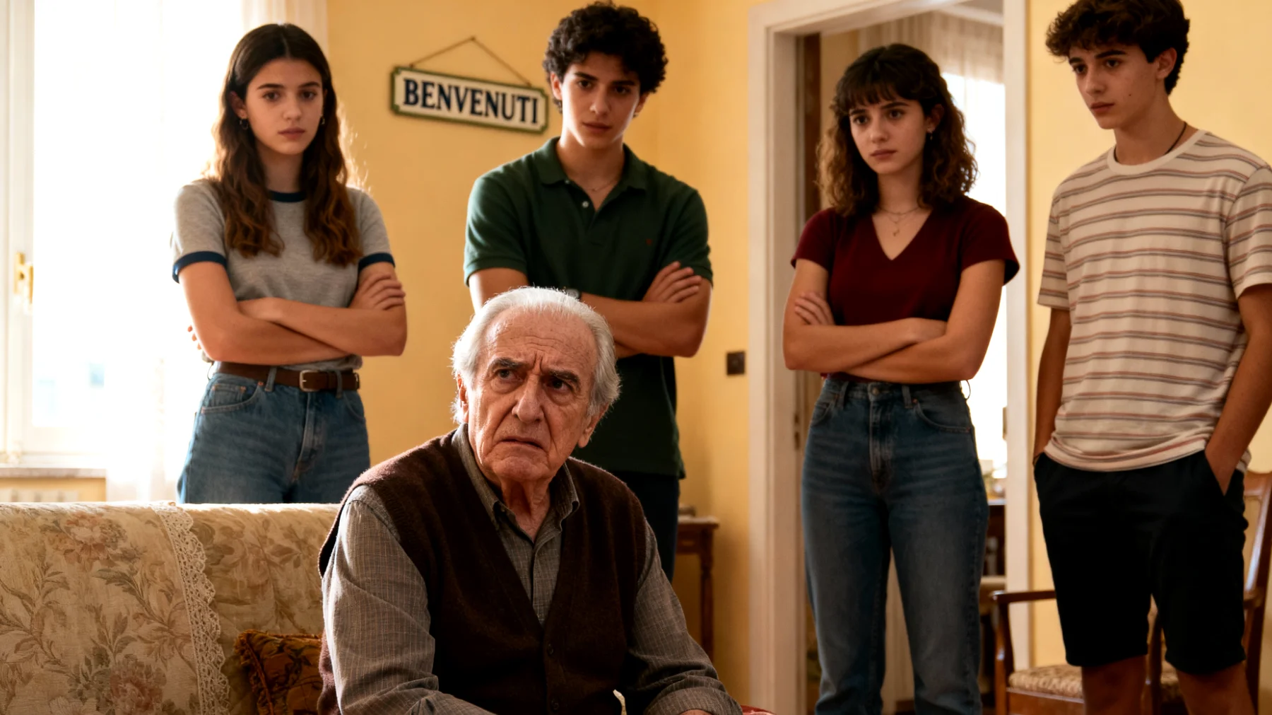 Nonno che fatica a stabilire confini educativi con nipoti giovani adulti per paura di compromettere il rapporto affettivo, concedendo tutto e creando dipendenza economica ed emotiva"